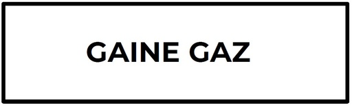 [ETI104] ETIQUETTE "GAINE GAZ" 100X50 LETTRAGE NOIR SUR FOND BLANC