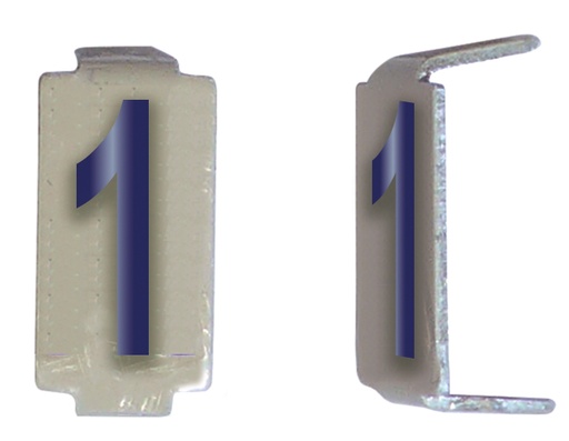 [MICCD061] LOT 25 CHIFFRE 6X11 ALU IVOIRE/BLEU PRE-PLIE 1 *